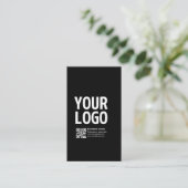 Carte De Réduction Votre logo avec code QR et texte modifiables (Debout devant)