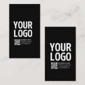 Carte De Réduction Votre logo avec code QR et texte modifiables (Devant / Derrière)