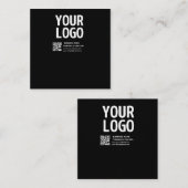 Carte De Réduction Votre logo avec code QR et texte modifiables (Devant / Derrière)