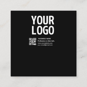 Carte De Réduction Votre logo avec code QR et texte modifiables