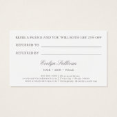 Carte de référence à arc rose Coquette (Dos)