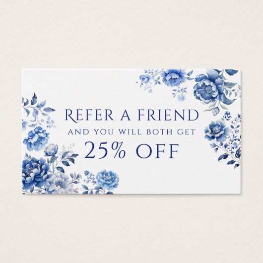 Carte de référence à la chinoiserie florale (Devant)