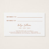 carte de référence à l'encre de pêche (Dos)