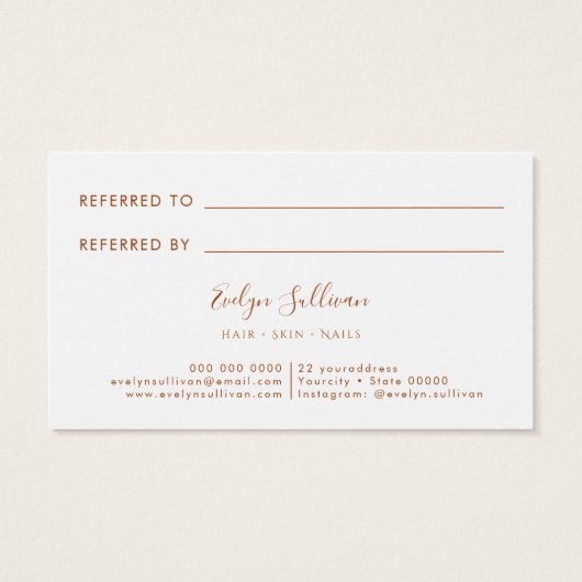 carte de référence à l'encre de pêche (Dos)