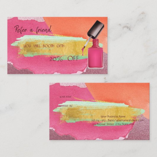 Carte de référence Abstraite de la brosse d'aquare (Devant / Derrière)