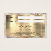 Carte de référence Aquarelle et Gold Foil (Dos)