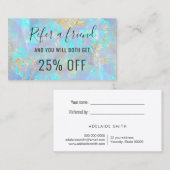 carte de référence arrière - plan opal bleu (Devant / Derrière)