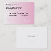 Carte de référence avec arrière - plan rose ombrag (Devant / Derrière)