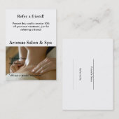 Carte de référence avec des mains de massage (Devant / Derrière)