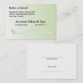 Carte de référence avec l'arrière - plan vert (Devant / Derrière)