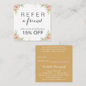 Carte de référence avec les fleurs et l'or (Devant / Derrière)