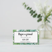 Carte de référence blanche Feuille de palme tropic (Debout devant)