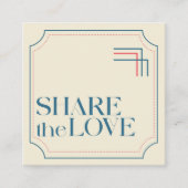 Carte de référence bleue Boho Retro simple et élég (Devant)