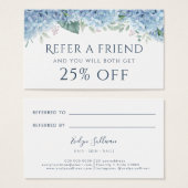 Carte de référence Blue Hydrangea (Devant & derrière)