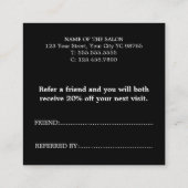 Carte de référence Boho noir blanc simple et éléga (Dos)
