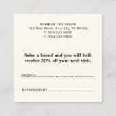 Carte de référence Boho noir blanc simple et éléga (Dos)