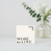 Carte de référence Boho noir blanc simple et éléga (Debout devant)