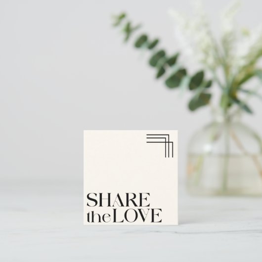 Carte de référence Boho noir blanc simple et éléga (Debout devant)