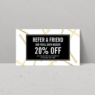Carte de référence Chic Gold Bobby Pins Hair Salon