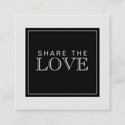 Carte de référence chic moderne en rayures noir et (Devant)