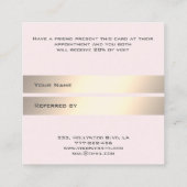 Carte de référence chic or cils & sourcils (Dos)