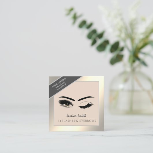Carte de référence chic or cils & sourcils (Debout devant)