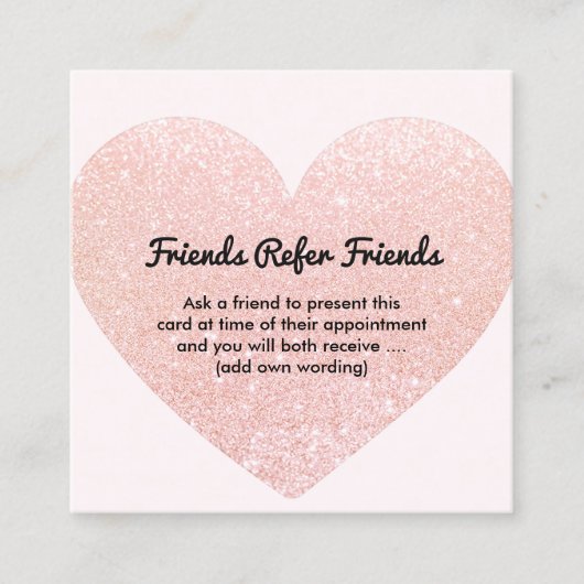 Carte de référence client Coeur de Parties scintil (Devant)