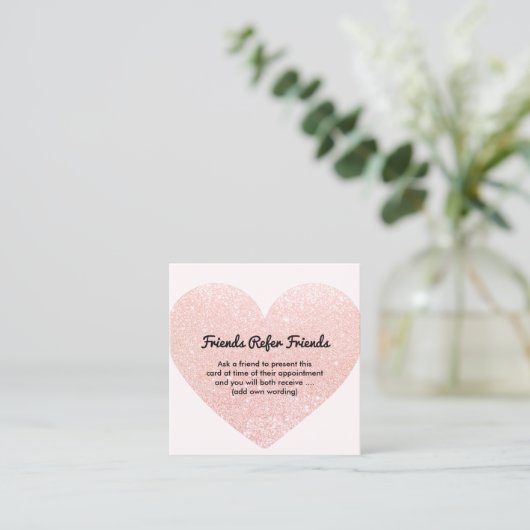 Carte de référence client Coeur de Parties scintil (Debout devant)