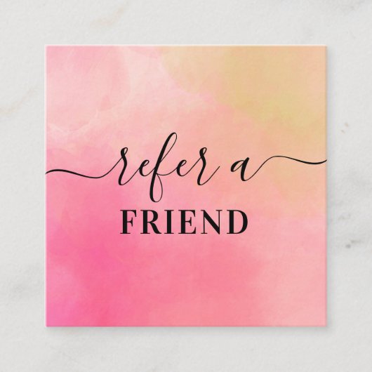 Carte de référence client couleur Aquarelle jaune  (Devant)