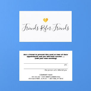 Carte de référence client Gold Heart