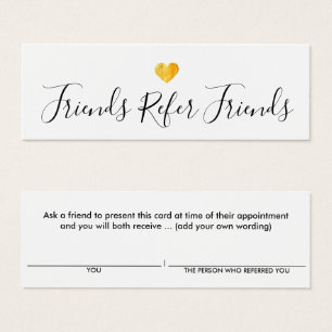 Carte de référence client Gold Heart simple