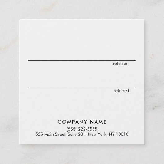 Carte de référence client Modern Gold Parties scin (Dos)