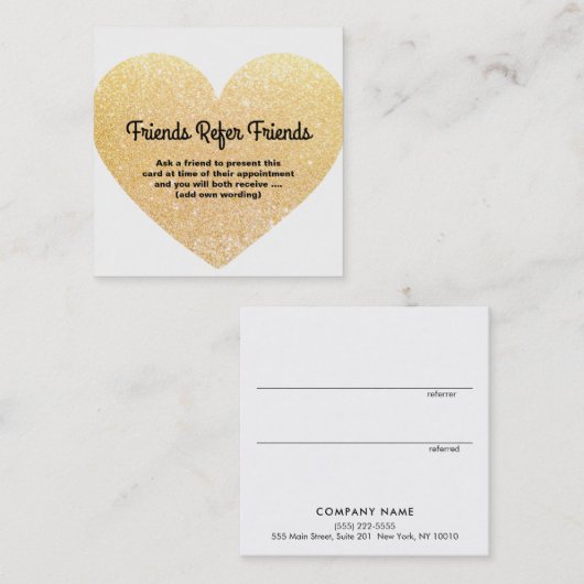 Carte de référence client Modern Gold Parties scin (Devant / Derrière)