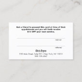 Carte de référence client moderne Black et Rose Go (Dos)