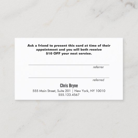 Carte de référence client moderne Black et Rose Go (Dos)