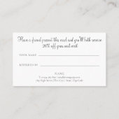 Carte de référence client Navy Blue Greenery (Dos)