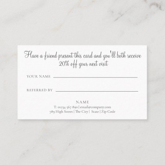 Carte de référence client Navy Blue Greenery (Dos)