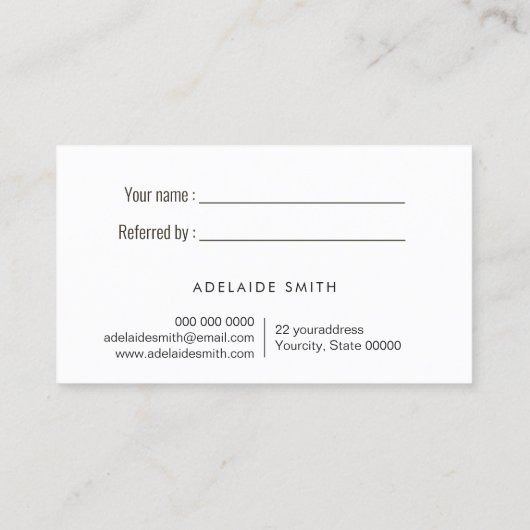 carte de référence couleur pastel faux holographe (Dos)