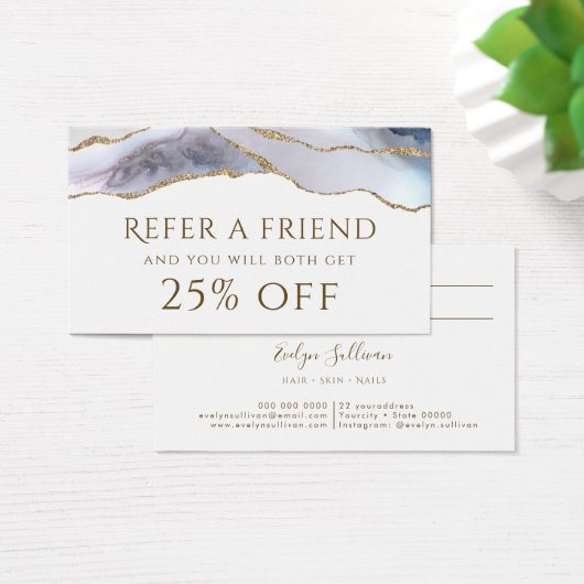 Carte de référence d'Agate Bleu Blanc (Bureau)