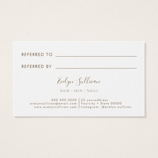 Carte de référence d'âge blanc (Dos)