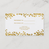 Carte de référence d'ami en tons dorés Baby's Brea (Dos)