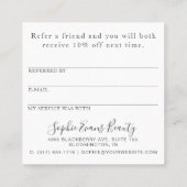 Carte de référence d'amour moderne (Dos)