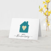 Carte de référence d'anniversaire de maison joyeux (Fleur jaune)
