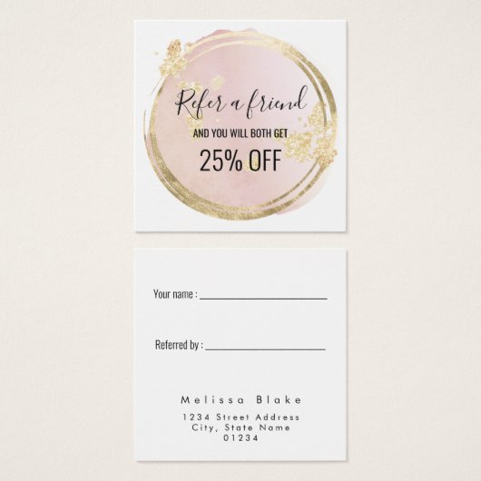 carte de référence de conception de cercle rose (Devant & derrière)