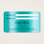 Carte de référence de fausse feuille d'agate turqu (Dos)