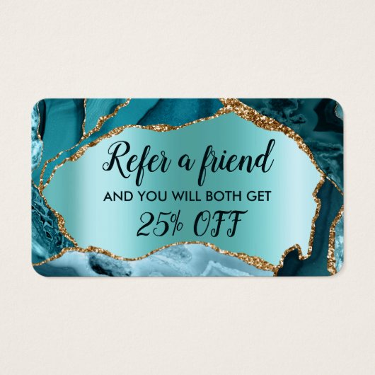 Carte de référence de fausse feuille d'agate turqu (Devant)