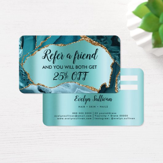 Carte de référence de fausse feuille d'agate turqu (Bureau)