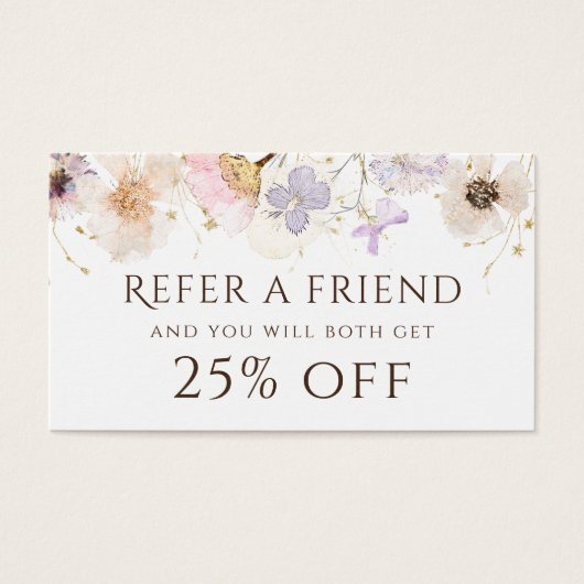 Carte de référence de fleurs séchées (Devant)