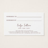 Carte de référence de formes d'aquarelle parties s (Dos)