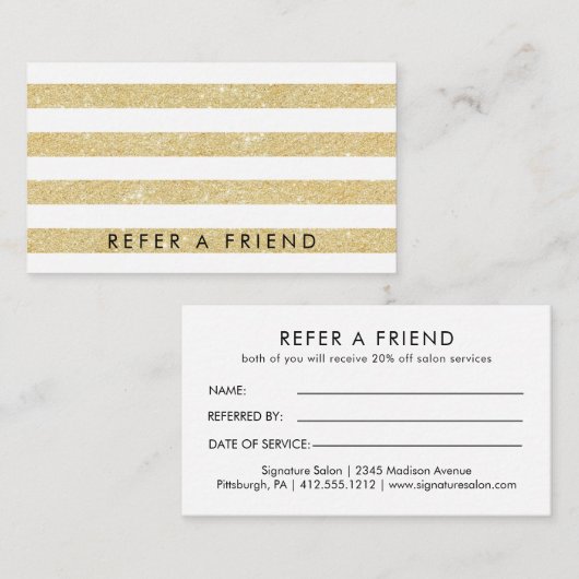 Carte de référence de la Parties scintillant d'or  (Devant / Derrière)